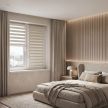 Шторы рулонные день-ночь бежевые NEODECO Базовый