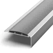 Угол на ступень внешний анодированный с ПВХ вставкой серебро 900х57,7х27 мм