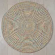 Коврик джутовый с хлопком Круг 100 см мультиколор