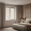 Рулонная штора день-ночь 70х160 см NEODECO на планке Базовый бежевая