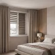 Рулонная штора день-ночь 40х160 см NEODECO на планке Базовый коричневая