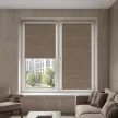 Рулонная штора блэкаут рогожка 40х160 см NEODECO Модерн темно-бежевая