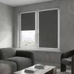 Рулонная штора блэкаут рогожка 40х160 см NEODECO Модерн темно-серая
