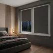Рулонная штора блэкаут рогожка 40х160 см NEODECO Модерн темно-серая