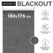 Рулонная штора блэкаут рогожка 180х175 см NEODECO Модерн темно-серая