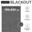 Рулонная штора блэкаут рогожка 100х250 см NEODECO Модерн темно-серая