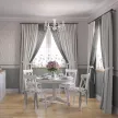 Карниз металлопластиковый 2-рядный Валанс d28 мм черное серебро 2,4 м