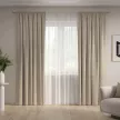 Штора NEODECO Лен Блэкаут 100% 200х260 см бежевая