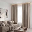 Штора NEODECO Лен Блэкаут 100% 200х260 см бежевая