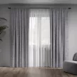 Штора NEODECO Лен Блэкаут 100% 200х260 см серая