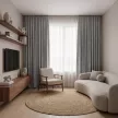 Штора NEODECO Лен Блэкаут 100% 200х260 см серая