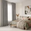 Штора NEODECO Лен Блэкаут 100% 200х260 см серая