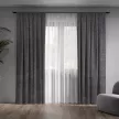 Штора NEODECO Лен Блэкаут 100% 200х260 см графит