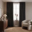 Штора NEODECO Лен Блэкаут 100% 200х260 см графит
