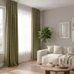 Штора NEODECO Канвас 180х280 см зеленая
