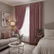 Штора NEODECO Канвас 180х280 см розовая