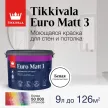 Краска моющаяся латексная TIKKIVALA Euro Matt 3 прозрачная (база С) 9 л