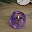 Подсвечник стеклянный Снежок высота 6,5 см сиреневый