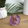 Подсвечник стеклянный Снежок высота 6,5 см сиреневый