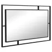 Зеркало в черной металлической раме 80х45 см
