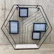 Полочка с фоторамками металлическая Гексагон 50х44х10 см
