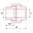 Муфта для труб ППР разборная d32x1" РВ FV-Plast