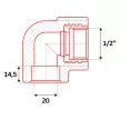 Колено для труб ППР 90° d20x1/2 РВ FV-Plast