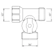 Кран шаровой СТМ 1/2"-3/4"-1/2" НР-ВР хром