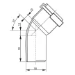 Колено канализационное РТП d50 мм угол 30°