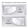 Акриловая ванна 100Acryl Финн 150х80 левая угловая