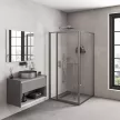 Душевое ограждение FLUMEN DESIGN Orlean 100х100х195 см прозрачное стекло профиль графит