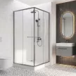 Душевое ограждение FLUMEN DESIGN Ardennes 100х100х195 см прозрачное стекло профиль графит