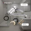 Смеситель для раковины esparo поворотный излив без подводки хром