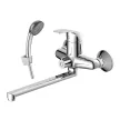 Смеситель для ванны DECOROOM DR71 c длинным изливом и набором для душа хром