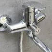 Смеситель для ванны DECOROOM DR71 c длинным изливом и набором для душа хром