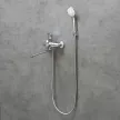 Смеситель для ванны DECOROOM DR71 c длинным изливом и набором для душа хром