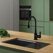 Смеситель для кухни FLUMEN Flex с гибким изливом черный