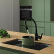 Смеситель для кухни FLUMEN Flex с гибким изливом черный