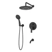 Смеситель встраиваемый Esko 7 в 1 для ванны и душа черный