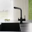 Смеситель для кухни FLUMEN Fulda с подключением фильтра черный