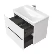 Тумба с раковиной RAVAL Вельто 80 см 2 ящика подвесная белая
