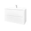 Тумба с раковиной RAVAL Вельто 100 см 2 ящика подвесная белая