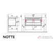 Тумба с раковиной RAVAL Notte 100 см подвесная стекло, антрацит