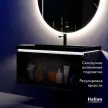 Тумба с раковиной RAVAL Notte 100 см подвесная стекло, антрацит