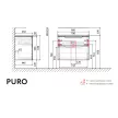 Тумба с раковиной RAVAL Puro 80 см подвесная белая