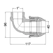 Колено ПЭ d40x1" РВ Lammin