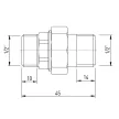 Сгон разъемный 1/2" РН-РН американка латунь VALTEC