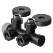 Узел H-образный нижнего подключения радиатора угловой 1/2" черный Royal Thermo
