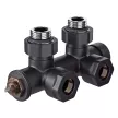 Узел H-образный нижнего подключения радиатора угловой 1/2" черный Royal Thermo