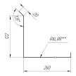 Планка примыкания нижняя 122x260x2000 мм Grand Line 0,45 мм вишня RAL 3005